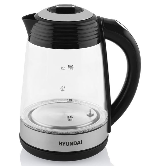 Hyundai VK780, 1,7 l, 2200 W, Svart, Agave, Gjennomsiktig, Glass, Justerbar termostat, Vannivåindikator