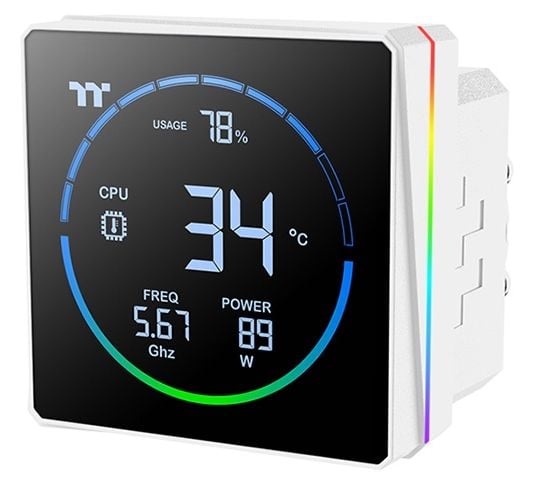 Thermaltake TH360-S V3 ARGB, Alt-i-ett væskekjøler, 12 cm, 500 RPM, 2500 RPM, Svart, Hvit