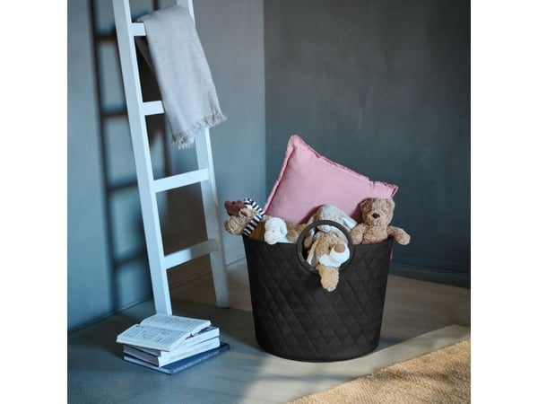 Reisenthel loophome S, Svart, Gjuten aluminium, Polyester, Korg, Monokromatiskt, Geometriskt mönster, inomhus