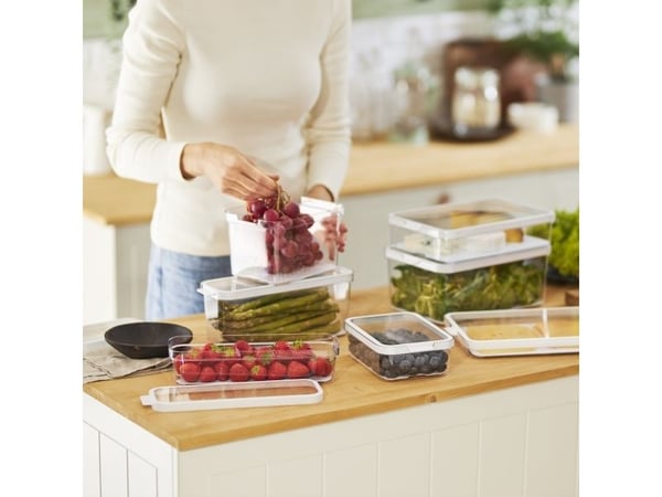 Rotho 1053201100WS, Beholder, Rektangulær, 1,2 l, Gjennomsiktig, Hvit, Plast, -20 °C