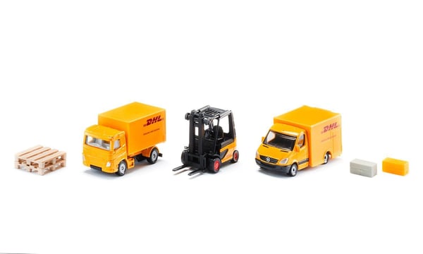 SUPER DHL logistikksett, modellkjøretøy