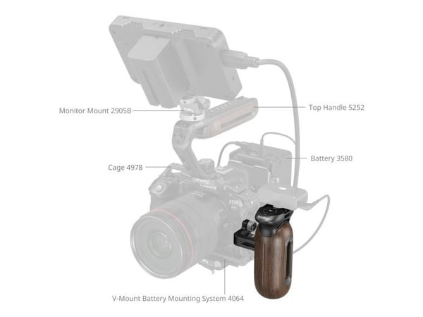 SmallRig 5237, Håndgreb til digitalt kamera, Universel, Sort, Træ, Aluminium, Træ, 86 mm, 62,5 mm