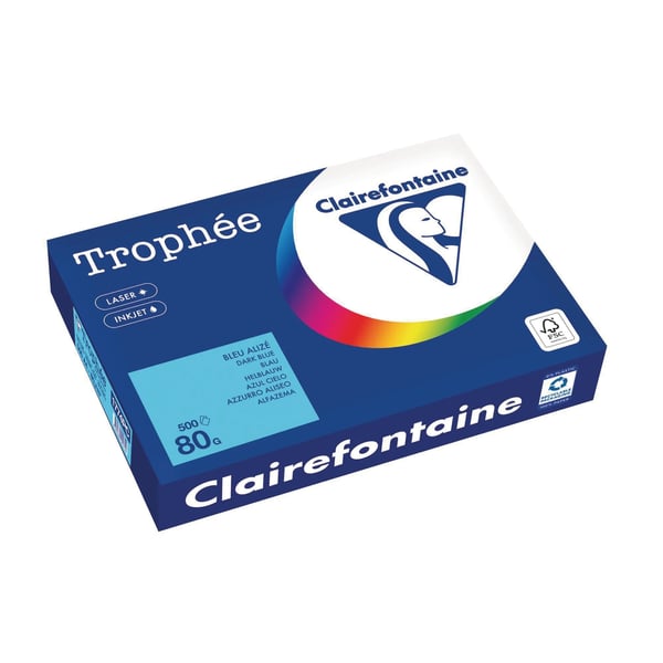 Clairefontaine 1774C, Kopiering/laser/blekkskriver, A4 (210x297 mm), Gloss, 80 g/m², Blå, ISO 9706