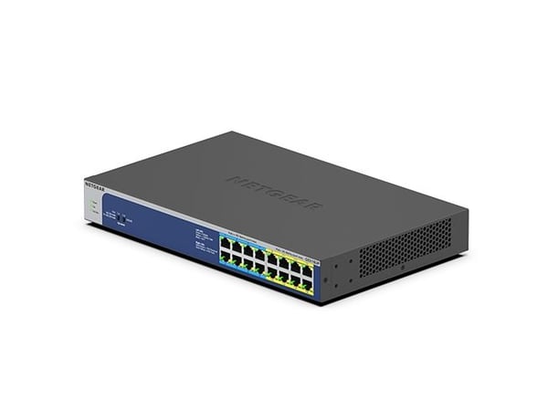NETGEAR GS516UP, Hallitsematon, Gigabit Ethernet (10/100/1000), Täysin kaksipuolinen, Power over Ethernet -tuki, Telineasennus