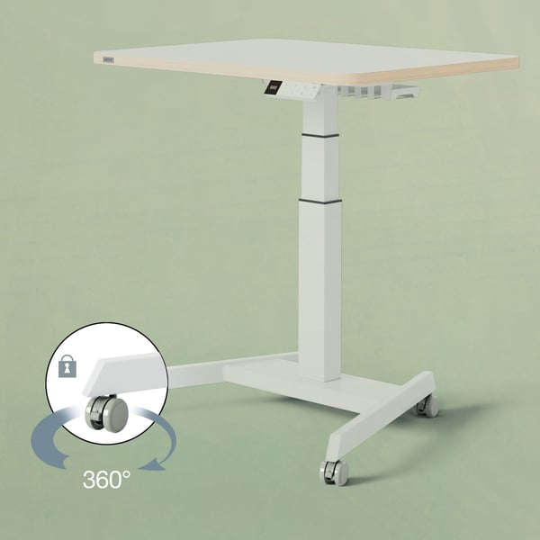 Leitz Pyörät Ergo sähköpöytään, Harmaa, 4 cm, 40 mm, 40 mm, 80 mm, 4 kpl