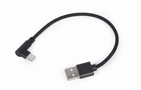 Cablexpert - USB-kabel - USB-C (hann) vinklet til USB (hann) - USB 2.0 - 2.1 A - 20 cm - svart