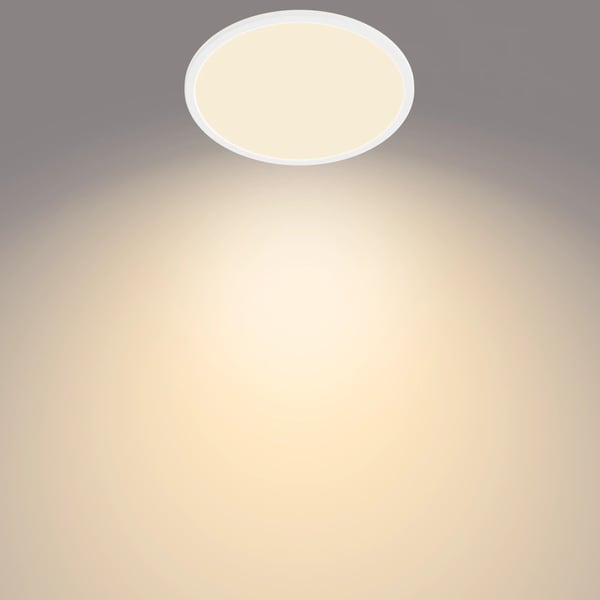 Philips Funksjonell Super Slim-taklampe, 18 W, LED, Ikke-utskiftbare pærer, 1500 lm, IP44, Hvit