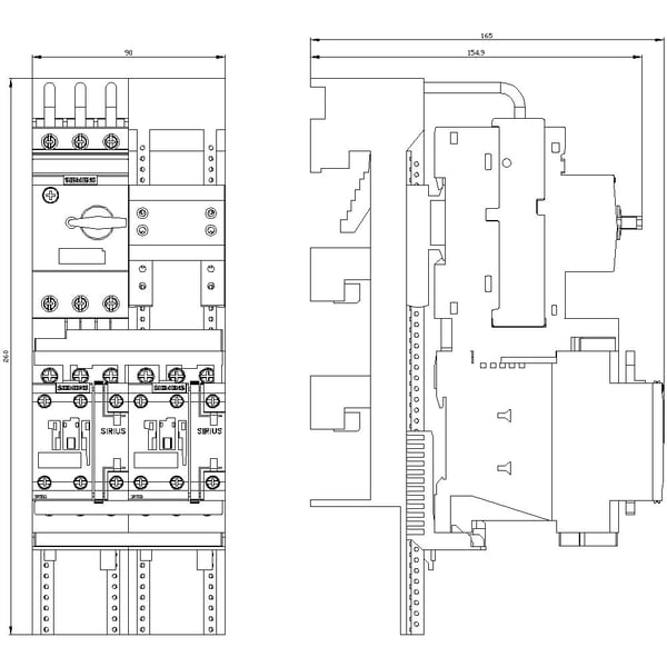 Siemens 3RA2220-4BD26-0BB4 3RA22204BD260BB4 Forbrugsafgrening Motorydelse ved 400 V 7,5 kW 690 V Nominel strøm 15,5 A