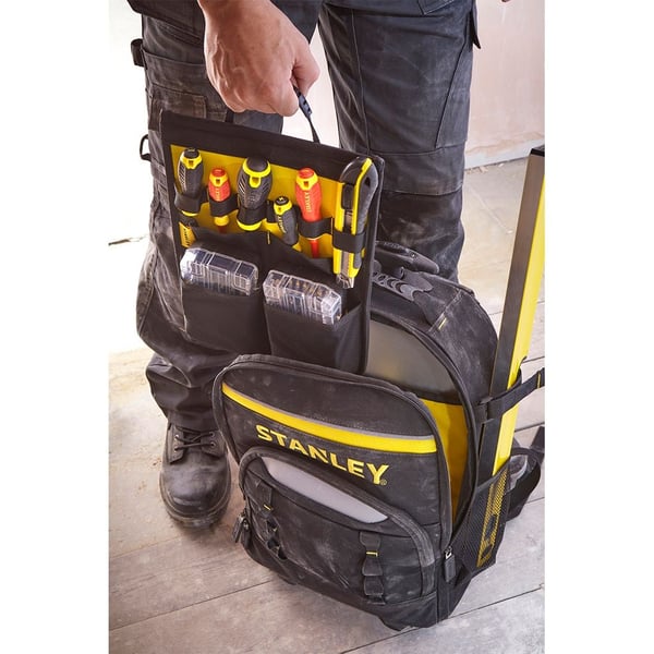 Stanley STST83307-1 Essential-työkalureppu, teleskooppikahva, musta/keltainen