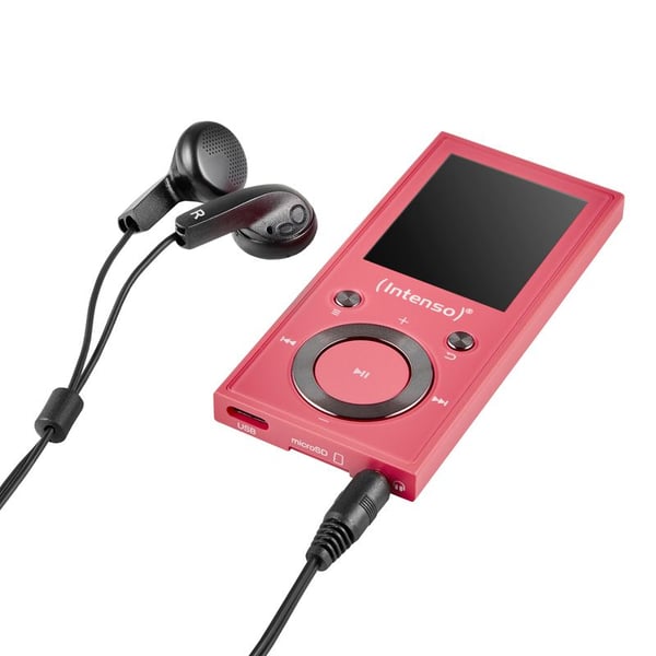 Intenso Video Scooter BT, MP3-spelare, 16 GB, LCD, USB 2.0, Rosa, Hörlurar