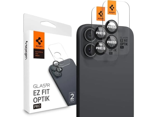 Spigen Glas.tR EZ Fit Optik Pro, Apple, iPhone 16 Plus / iPhone 16, Ripebestandig, Gjennomsiktig, 2 stykker