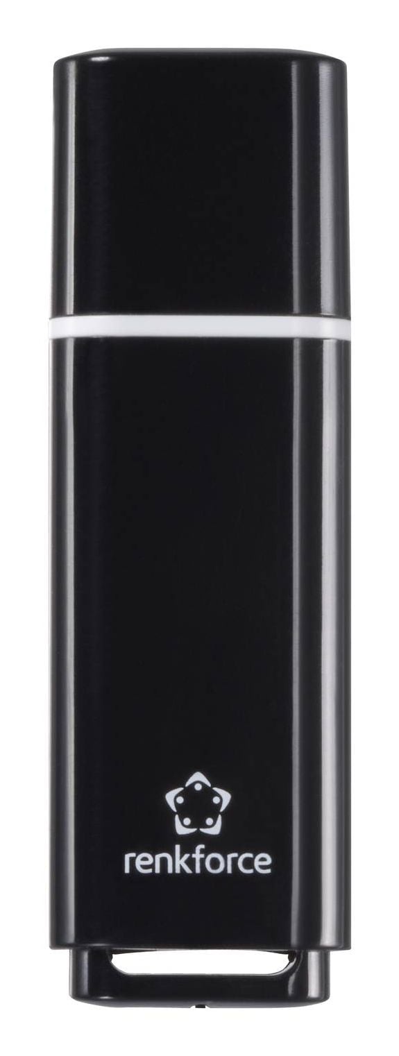 Renkforce RF-6684358, 64 GB, USB A-tyyppi, 2.0, 15 MB/s, Suojus, musta