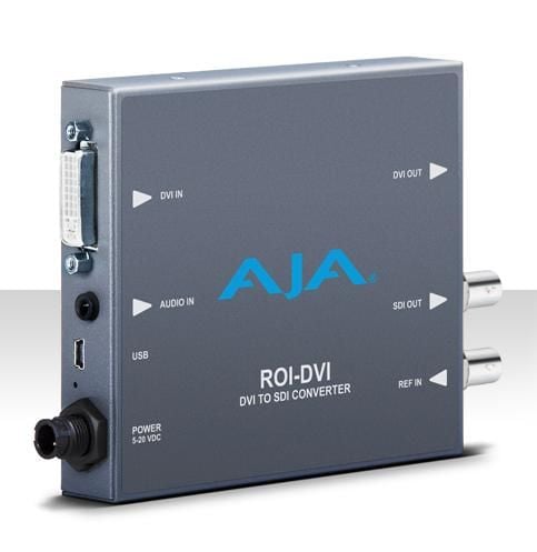 AJA ROI-DVI, 1920 x 1200 piksler, 525i,625i,720p,1080i,1080p, 24 bit, DVI-D, SDI/DVI-D, 100 - 240 V