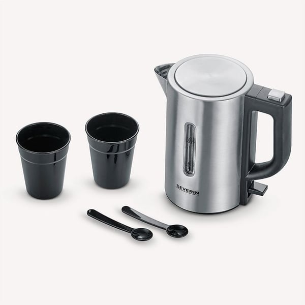 Severin WK 3647 vattenkokare 0,5 l 1100 W borstat rostfritt stål/svart