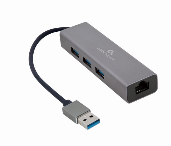 Cablexpert - Hubb - 3 x SuperSpeed USB 3.0 + 1 x 10/100/1000 - skrivbordsmodell
