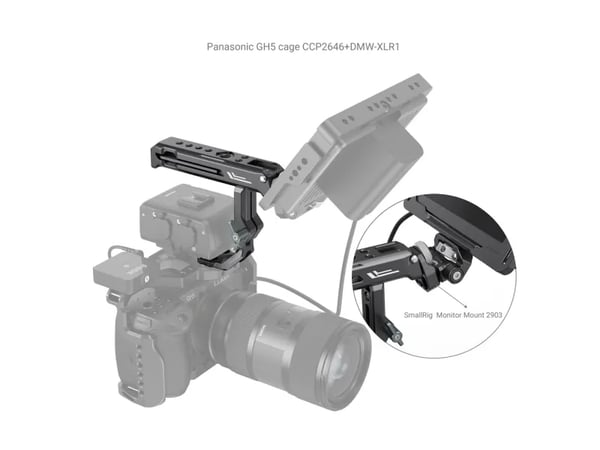 SmallRig 3082, Kaarikahva, musta, Alumiini, 1/4-20, 3/8-16", Sony XLR-K1M / K2M / K3M and Panasonic DMW-XLR1 / XLR2, 40 mm