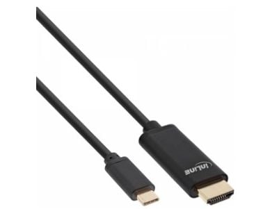 InLine 64112, 2 m, USB Type-C, HDMI, Hankjønn, Hankjønn, Gull