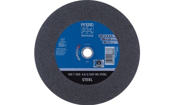 PFERD 100 T 500-5,8 N SGP HD STEEL/40,0, Teräs, PFERD, 4 cm, 50 cm, 3800 rpm, 5 kpl