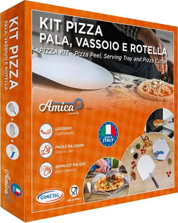 Gi Metal Kit "A Casa Mia" with Amica peel Classica 30 cm, tray and wheel 10 cm