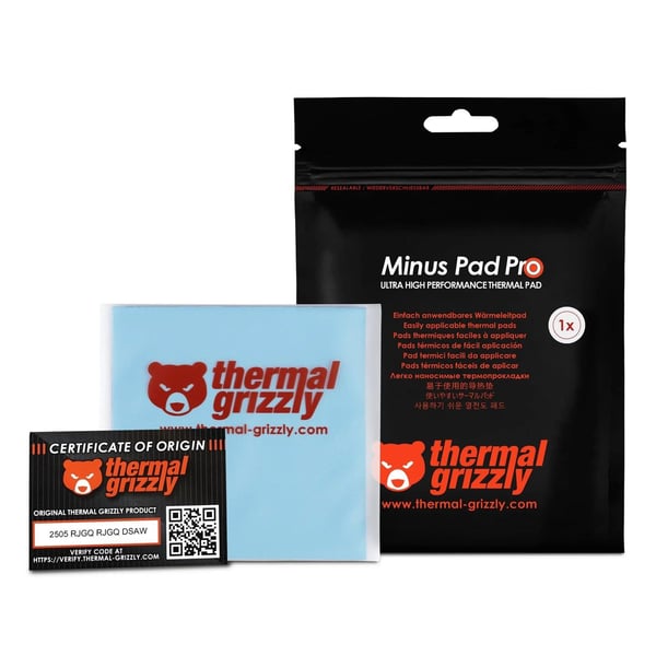Thermal Grizzly Minus Pad Pro, Termisk pute, Svart, 100 mm, 100 mm, 1 mm, 1 stykker