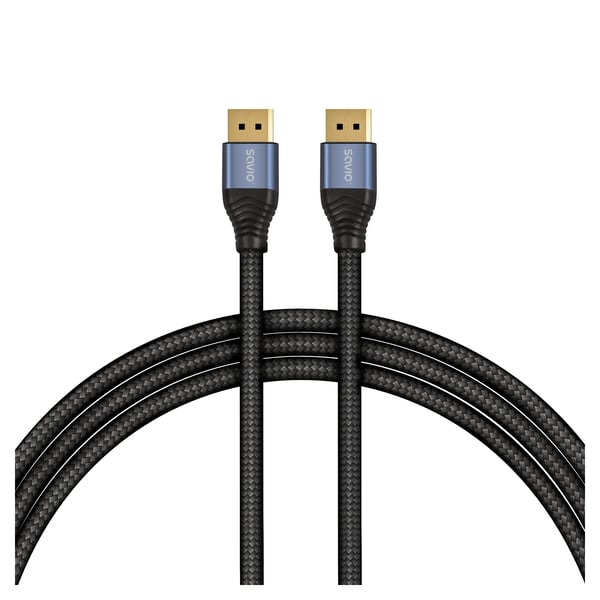 Savio CL-211, 3 m, DisplayPort, DisplayPort, Honkoppling, Honkoppling, Svart