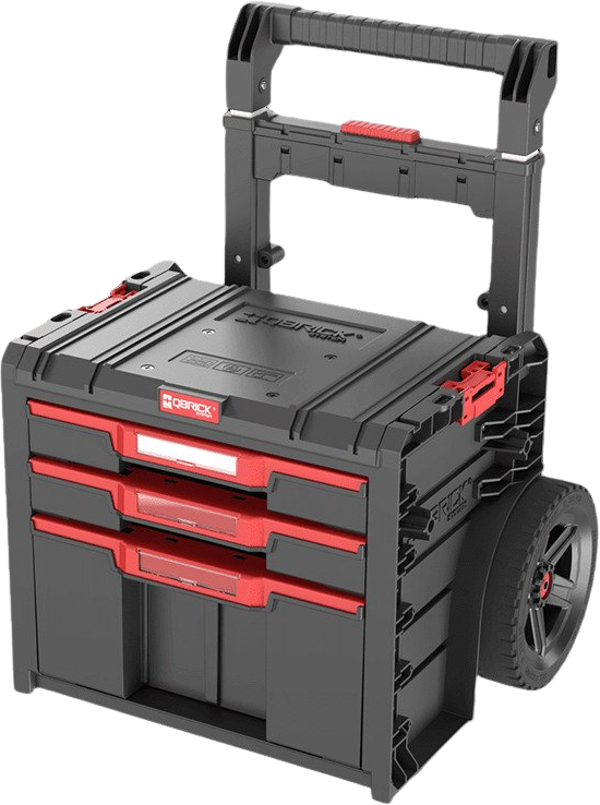 Verktøykasse Qbrick System PRO Cart 2.0 Plus Ultra HD Custom, rød farge, antall skuffer: 3
