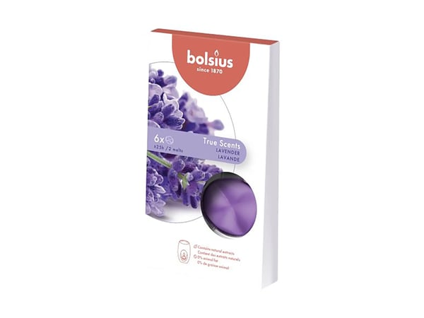 Bolsius True Scents duft-telys – lavendel – 6 stk. – 4 timer Bolsius True Scents duft-telys – lavendel – 6 stk. – 4 timer
