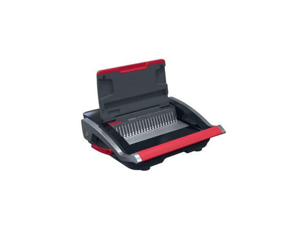 GBC CombBind® CB25E Elektrisk Inbindningsmaskin, Kambindningsmaskin, Elektrisk, 390 ark, Svart, Röd