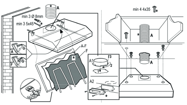 Beko CFB 6310 W - Panser - standard - bredde: 60 cm - dybde: 47 cm - ekstraksjon og resirkulasjon (-) - hvit
