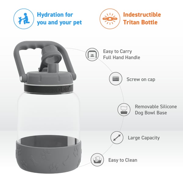 Asobu - The Barkely  Bowl Bottle 1500ml/50oz - Grey