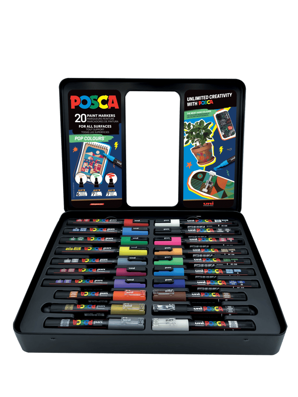 POSCA Metal Tin, 20 ass. Pop Colours