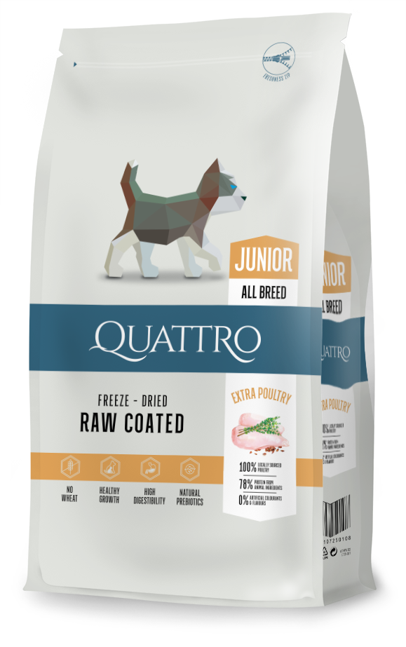 Quattro Super Premium All Breed Junior, extra fjäderfä 7 kg