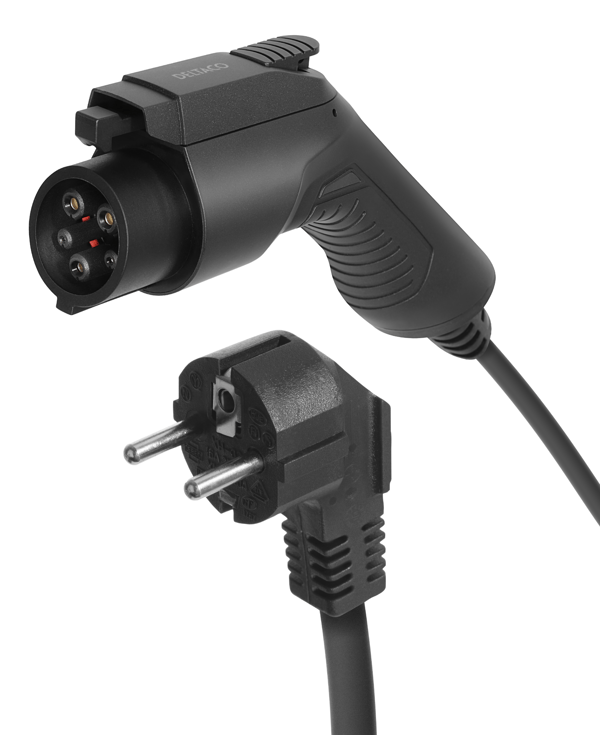 DELTACO e-Charge-lader Schuko til Type 1 - 6A - 1,5+4 meter