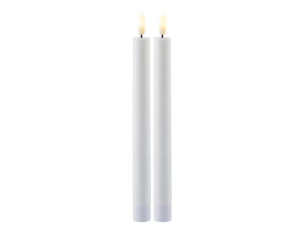 Sirius Sille Genopladelig Kronelys Hvid - Ø 2 cm - H 25 cm - 2 stk