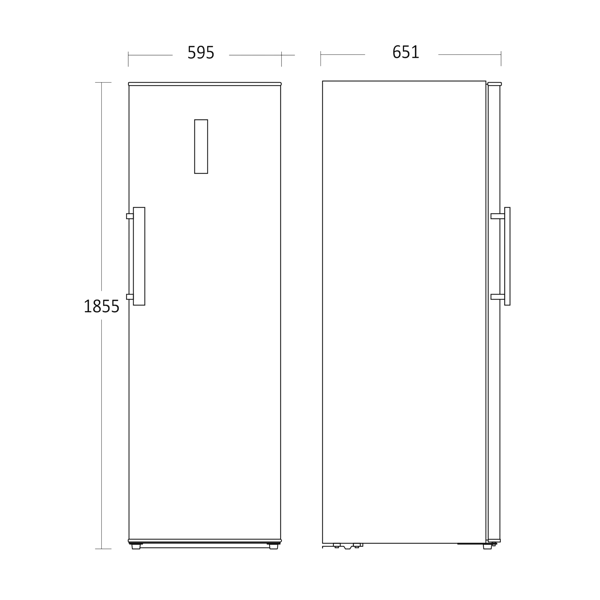 Scandomestic SKS 452 W - Kjøleskap - bredde: 59,5 cm - dybde: 71,5 cm - høyde: 185,5 cm - 370 liter - hvit