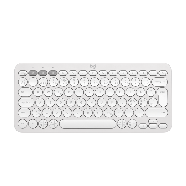 Logitech® | Pebble Keys 2 (K380s) - Tastatur - Bluetooth - Nordisk layout - Tonal-White