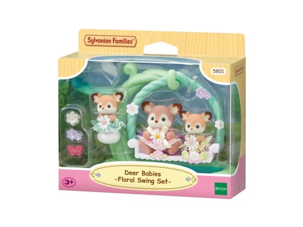 Sylvanian Families Deer Babies -Floral Swing Set