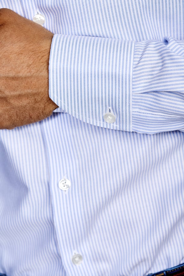BUTTON DOWN SLIM - OXFORT STRIBE - BLUE
