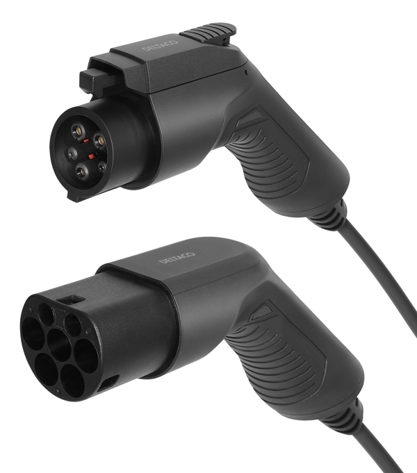 DELTACO e-Charge EV-ladekabel type 2 til type 1 - 16A - Opptil 3,6 kW - 5 meter
