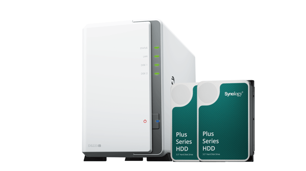 Bundle SYNOLOGY DS223J + 2x HAT3310-12TB Plus Series