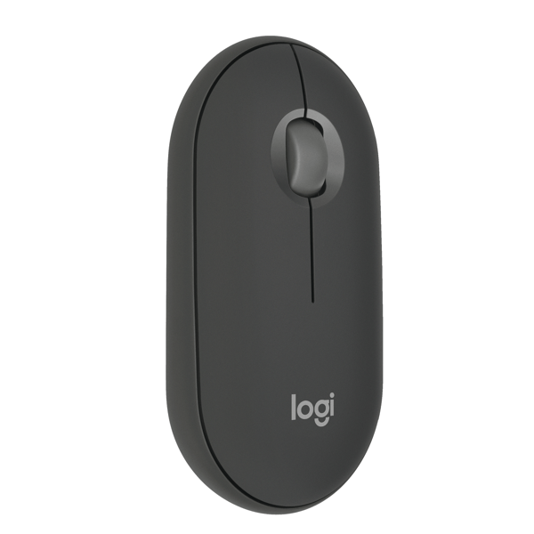 Logitech Pebble Mouse 2 M350s - Mus - optisk - 3 knapper - trådløs - Bluetooth 5.2 LE - tonal grafitt