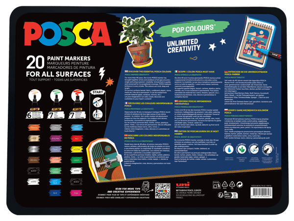 POSCA Metal Tin, 20 ass. Pop Colours