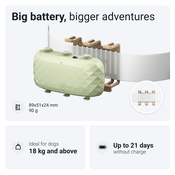 Tractive GPS DOG XL - Green- Abonnement i app