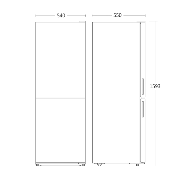 Scandomestic SKF 297 W - Kjøleskap med fryser - bredde: 54 cm - dybde: 55 cm - høyde: 159,3 cm - 228 liter - hvit