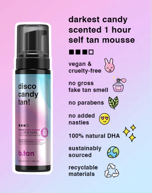 b.tan disco candy tan 200ml tan mousse