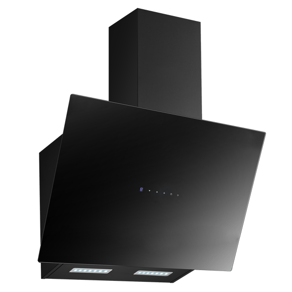 Scandomestic Premium Collection EMV 660 - Veggmontert hette - bredde: 60 cm - dybde: 38,2 cm - avsug og resirkulering - med intern motor - svartlak...