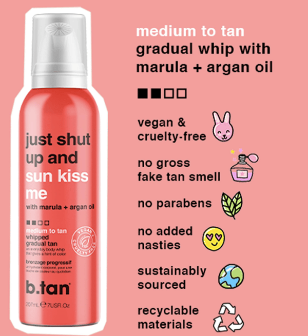 b.tan whipped cream just shut up & sunkiss me… medium til tan 207 ml