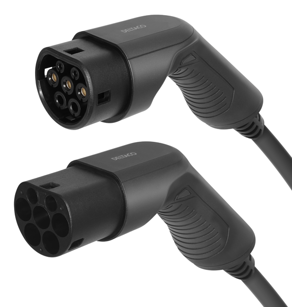 DELTACO e-Charge EV ladekabel type 2 plugg - 32A - Opp til 7,6 kW - 5 meter