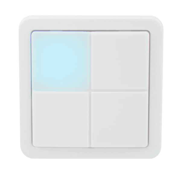 LOGIC GROUP MATRIX on Z-Wave-baseret betjeningsenhed med lysdæmper og 4 tryk til FUGA installationer