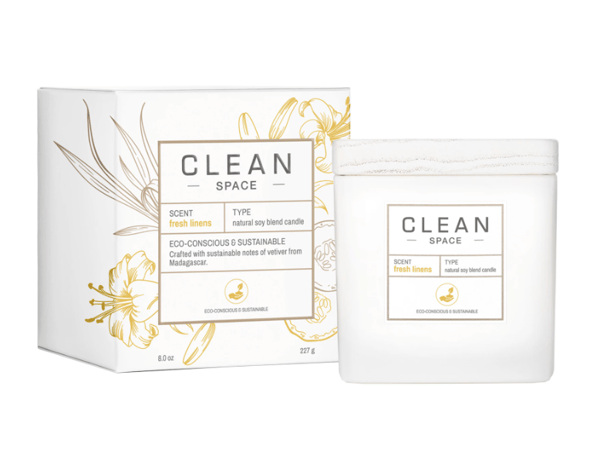 Clean, Space Fresh Linens duftlys, 227 g